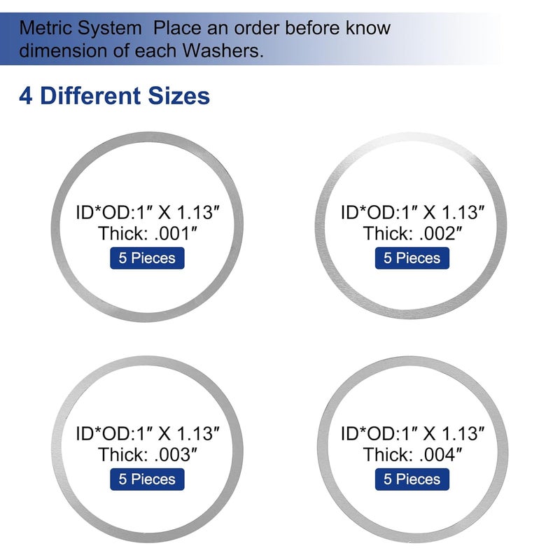 HanTof Barrel Nut Shim Kit, Barrel Shim Nuts Free Float Spacers Adjustment .001” .002” .003” .004” Thickness (20 Pack) - Image 3